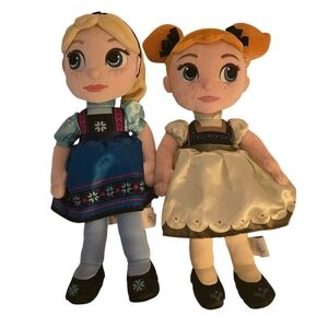 Disney Store Animator Frozen Plush Dolls Anna and Elsa